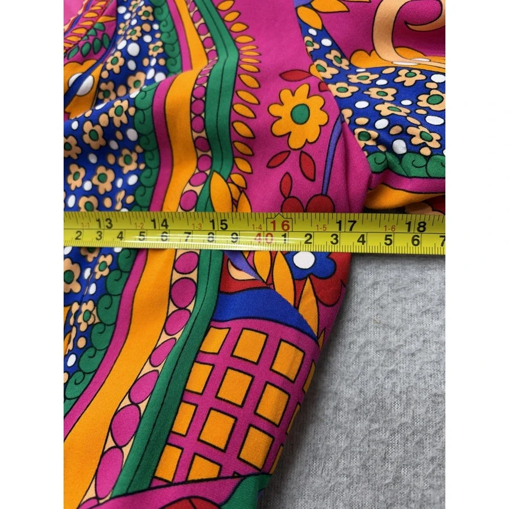 Adrianna Papell Womens Maxi Dress Size 6 Paisley Boho V Neck Balloon Sleeve - Picture 11 of 16